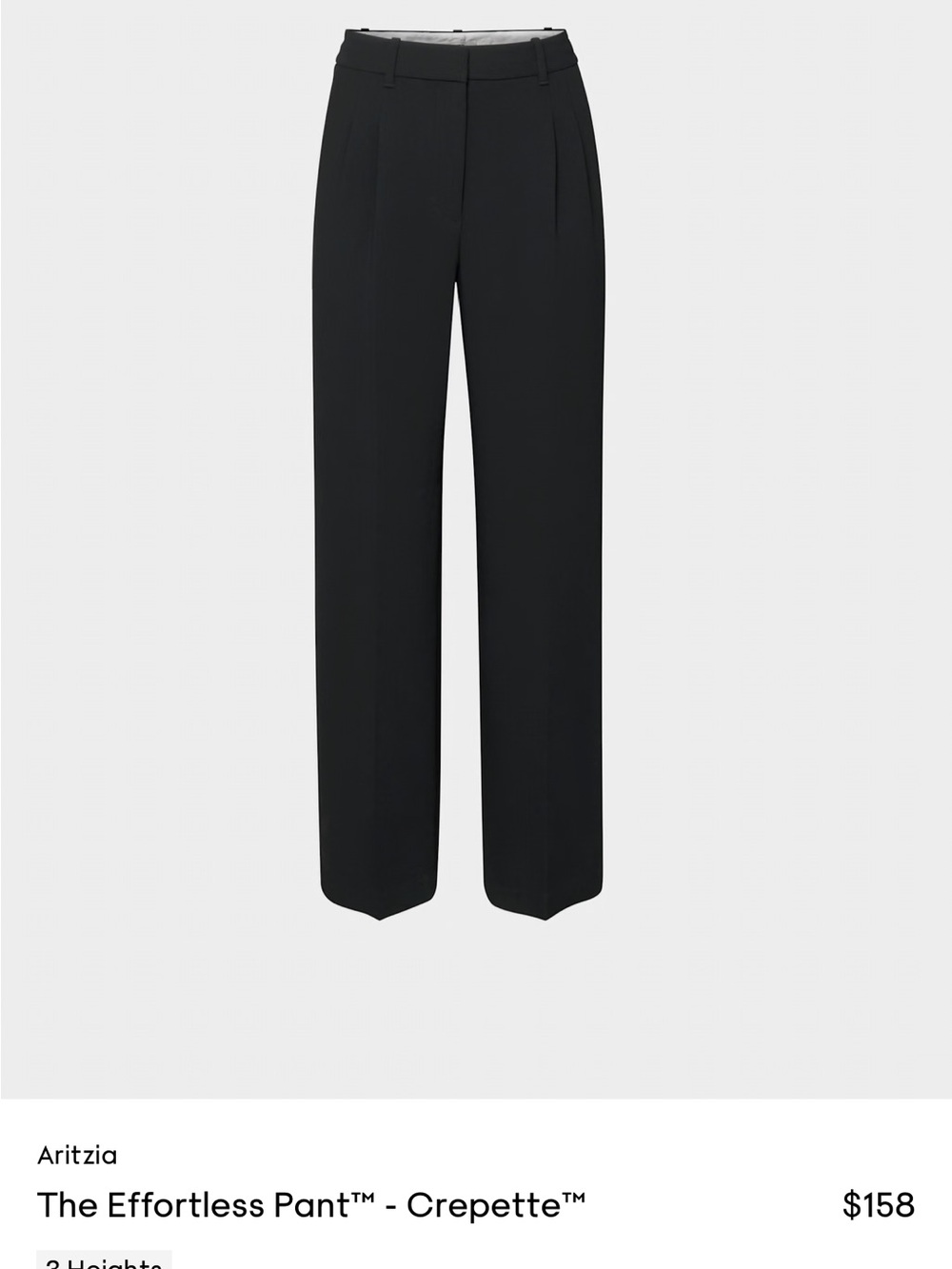 Aritzia Straight-Leg Dress Pants in Black